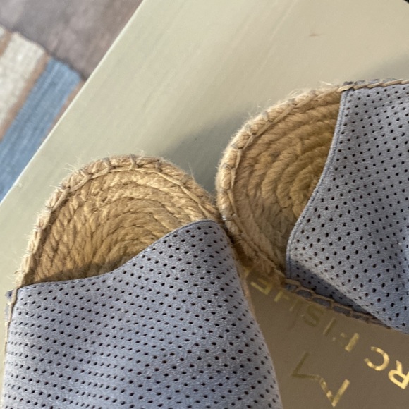 Powder blue suede and leather wedged espadrilles lightly worn size 9 Mark Fisher - Picture 4 of 8